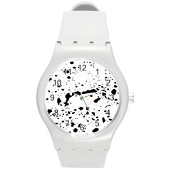 Monochrome Mirage  Round Plastic Sport Watch (m) by dflcprintsclothing