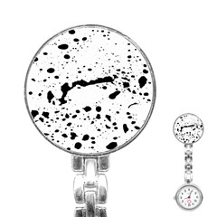 Monochrome Mirage  Stainless Steel Nurses Watch by dflcprintsclothing