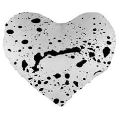 Monochrome Mirage  Large 19  Premium Flano Heart Shape Cushions