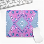 Bohemian Chintz Illustration Pink Blue White Large Mousepad Front