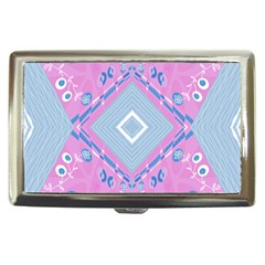 Bohemian Chintz Illustration Pink Blue White Cigarette Money Case by Mazipoodles