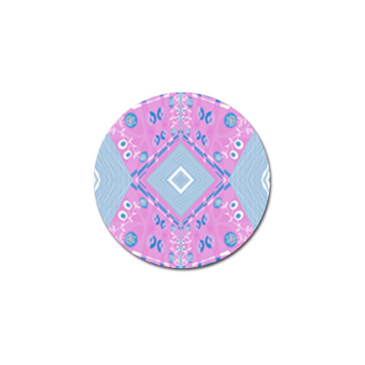 Bohemian Chintz Illustration Pink Blue White Golf Ball Marker (10 pack)