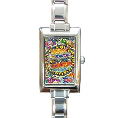 Supersonic Sunblast Rectangle Italian Charm Watch by chellerayartisans