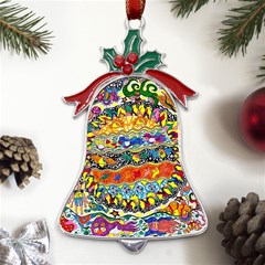 Supersonic Sunblast Metal Holly Leaf Bell Ornament by chellerayartisans