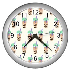 Cute Boba Wall Clock (silver) by artworkshop