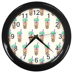 Cute Boba Wall Clock (black) by artworkshop