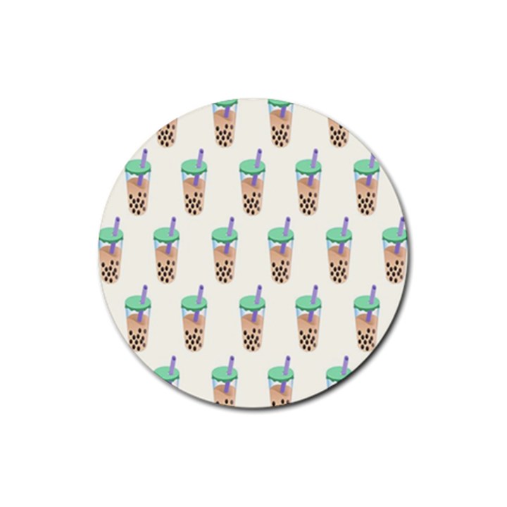 Cute boba Rubber Round Coaster (4 pack)