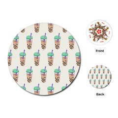 Cute Boba Playing Cards Single Design (round)