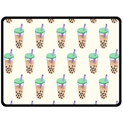 Cute Boba Fleece Blanket (large) by artworkshop