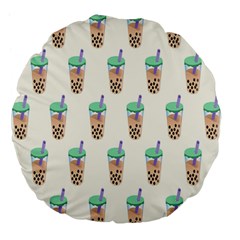 Cute Boba Large 18  Premium Flano Round Cushions by artworkshop