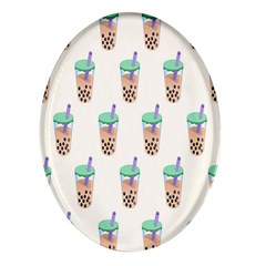 Cute Boba Oval Glass Fridge Magnet (4 Pack)