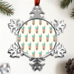 Cute Boba Metal Small Snowflake Ornament by artworkshop