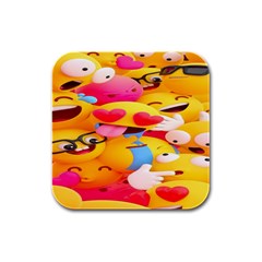 Wallpaper Emoji Rubber Square Coaster (4 Pack)