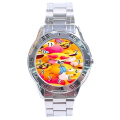 Wallpaper Emoji Stainless Steel Analogue Watch