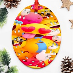 Wallpaper Emoji Oval Filigree Ornament (two Sides)