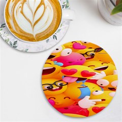 Wallpaper Emoji Uv Print Round Tile Coaster