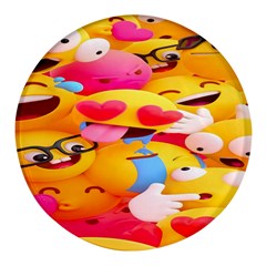 Wallpaper Emoji Round Glass Fridge Magnet (4 Pack)