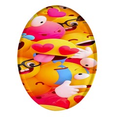 Wallpaper Emoji Oval Glass Fridge Magnet (4 Pack)