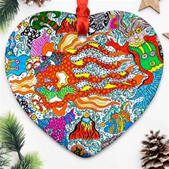 Supersonic Mermaid Chaser Heart Ornament (two Sides)