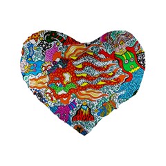 Supersonic Mermaid Chaser Standard 16  Premium Flano Heart Shape Cushions by chellerayartisans