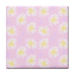 Mazipoodles Bold Daisies Pink Tile Coaster by Mazipoodles