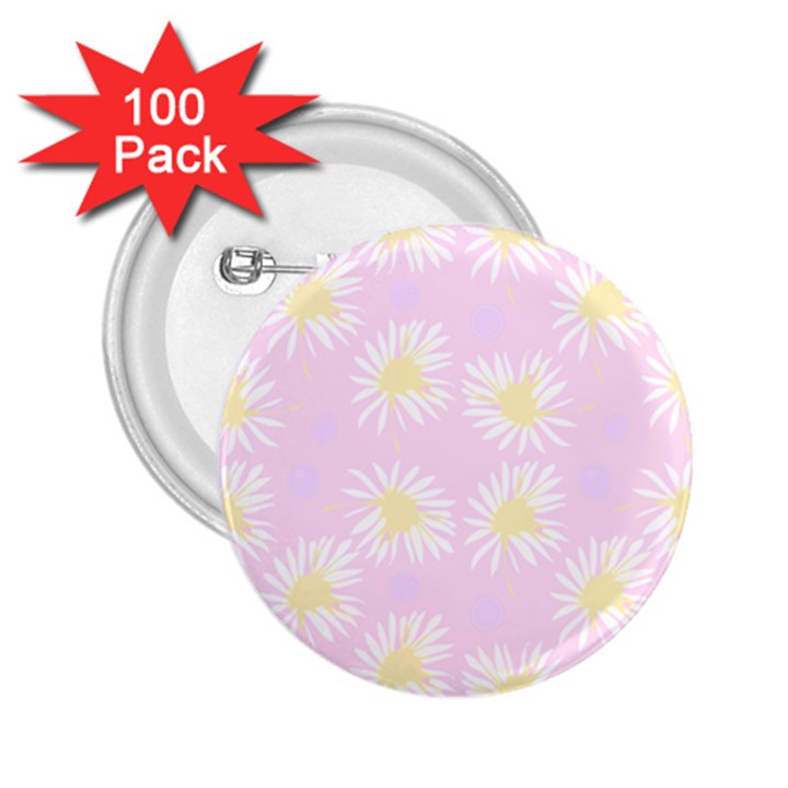 Mazipoodles Bold Daisies Pink 2.25  Buttons (100 pack) 