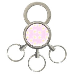 Mazipoodles Bold Daisies Pink 3-ring Key Chain by Mazipoodles