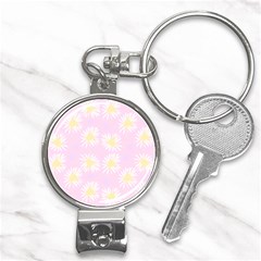 Mazipoodles Bold Daisies Pink Nail Clippers Key Chain by Mazipoodles