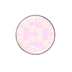 Mazipoodles Bold Daisies Pink Hat Clip Ball Marker by Mazipoodles