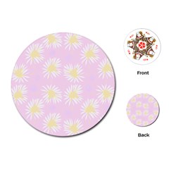 Mazipoodles Bold Daisies Pink Playing Cards Single Design (round) by Mazipoodles