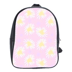 Mazipoodles Bold Daisies Pink School Bag (large) by Mazipoodles