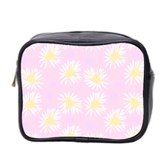 Mazipoodles Bold Daisies Pink Mini Toiletries Bag (two Sides) by Mazipoodles