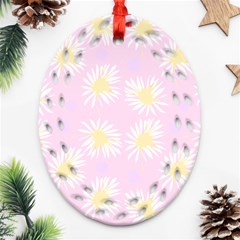 Mazipoodles Bold Daisies Pink Oval Filigree Ornament (two Sides) by Mazipoodles