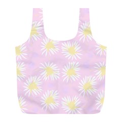 Mazipoodles Bold Daisies Pink Full Print Recycle Bag (l) by Mazipoodles