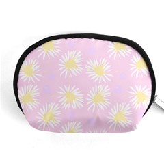 Mazipoodles Bold Daisies Pink Accessory Pouch (medium) by Mazipoodles