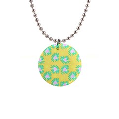 Mazipoodles Bold Daises Yellow 1  Button Necklace by Mazipoodles