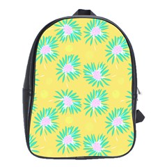 Mazipoodles Bold Daises Yellow School Bag (large) by Mazipoodles