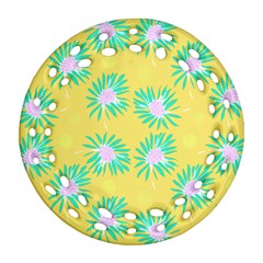 Mazipoodles Bold Daises Yellow Ornament (round Filigree) by Mazipoodles