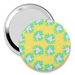 Mazipoodles Bold Daises Yellow 3  Handbag Mirrors by Mazipoodles