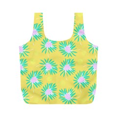 Mazipoodles Bold Daises Yellow Full Print Recycle Bag (m) by Mazipoodles