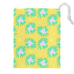 Mazipoodles Bold Daises Yellow Drawstring Pouch (5xl) by Mazipoodles