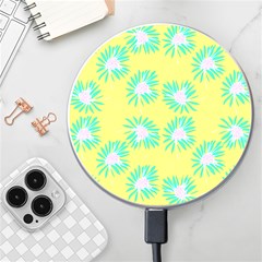 Mazipoodles Bold Daises Yellow Wireless Fast Charger(white) by Mazipoodles