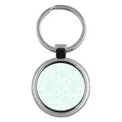 Mazipoodles Bold Daisies Spearmint Key Chain (round) by Mazipoodles