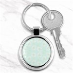 Mazipoodles Bold Daisies Spearmint Key Chain (Round) Front