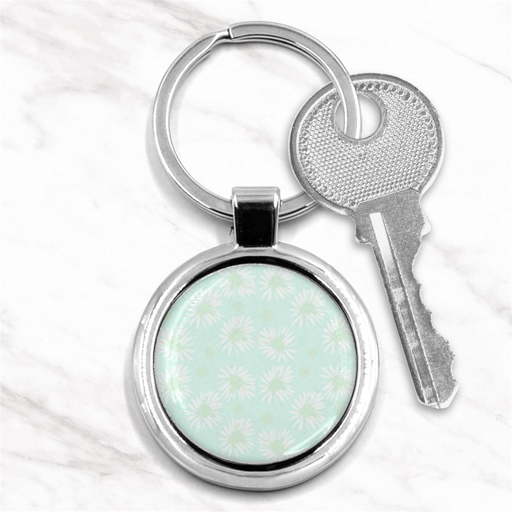 Mazipoodles Bold Daisies Spearmint Key Chain (Round)