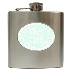 Mazipoodles Bold Daisies Spearmint Hip Flask (6 Oz) by Mazipoodles