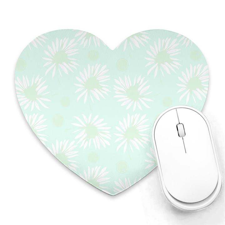 Mazipoodles Bold Daisies Spearmint Heart Mousepad