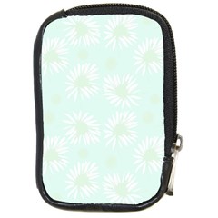 Mazipoodles Bold Daisies Spearmint Compact Camera Leather Case by Mazipoodles