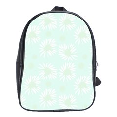 Mazipoodles Bold Daisies Spearmint School Bag (large) by Mazipoodles