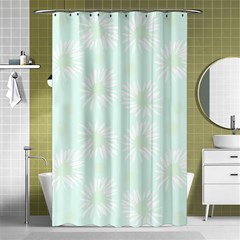 Mazipoodles Bold Daisies Spearmint Shower Curtain 48  X 72  (small)  by Mazipoodles